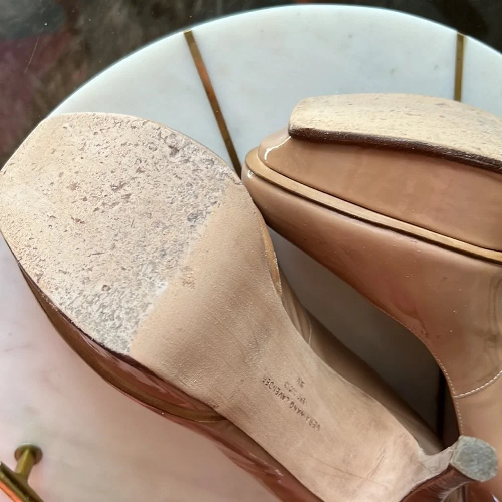 Vera Wang Lavender patent leather platforms